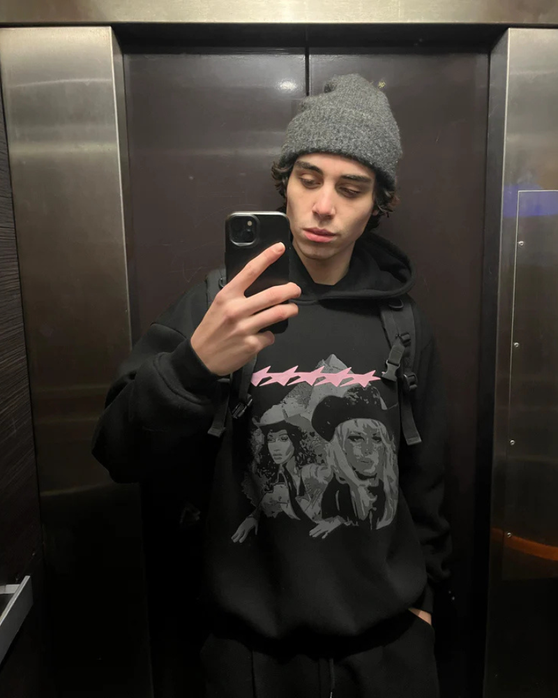 Unisex Heavyweight Graphic Hoodie – Black