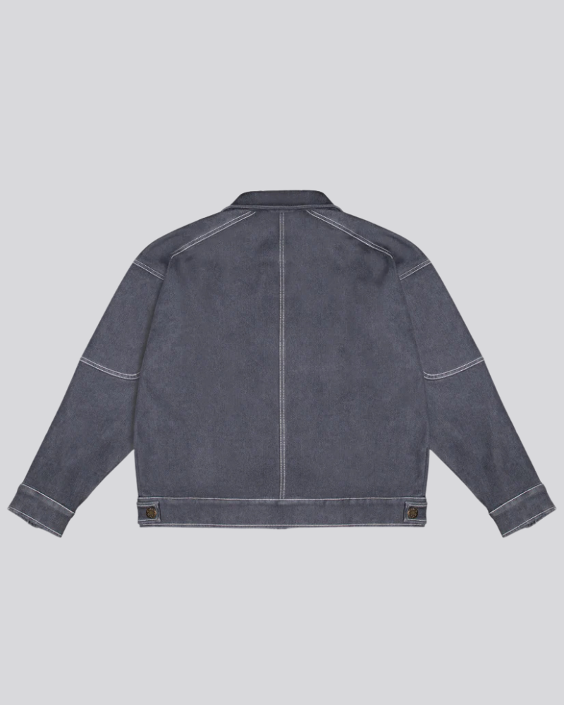 Unisex Heavyweight Paneled Denim Jacket – Gray