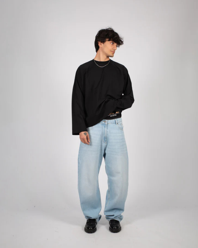 Unisex Raglan Long-Sleeve T-Shirt – Black