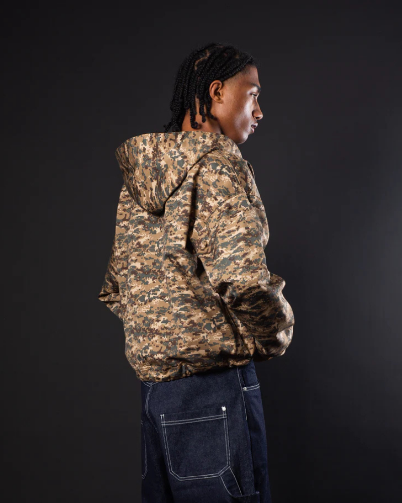 Unisex Digital Camouflage Zip-Up Hooded Jacket – Army Pixel