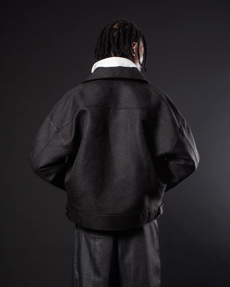 Unisex Fireman Clasp Cotton Canvas Jacket – Black