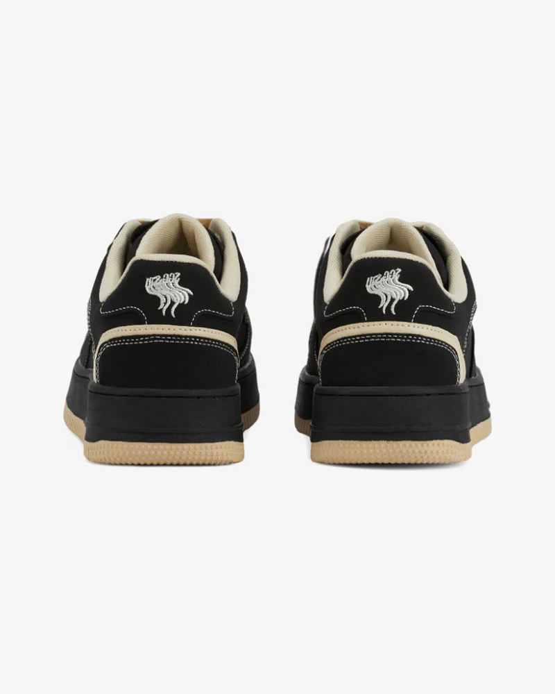 Low-Top Synthetic Leather Skate Shoes with Wave Panels and Braided Laces