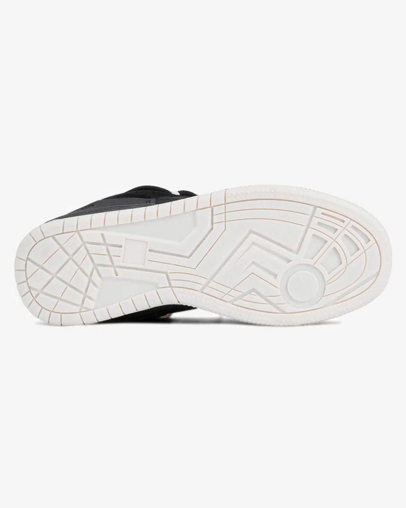 Low-Top Athletic Sneakers in Cream and Black with Reflective-Style Overlays