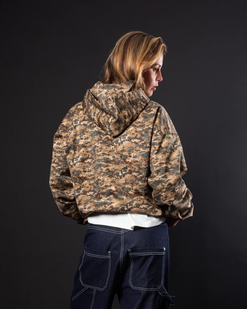 Unisex Digital Camouflage Zip-Up Hooded Jacket – Army Pixel
