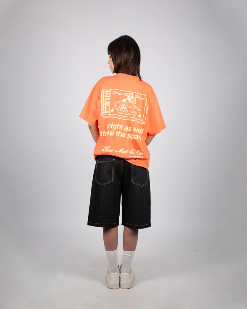 Black Straight-Leg Shorts with Contrast Yellow Stitching and Five-Pocket Design