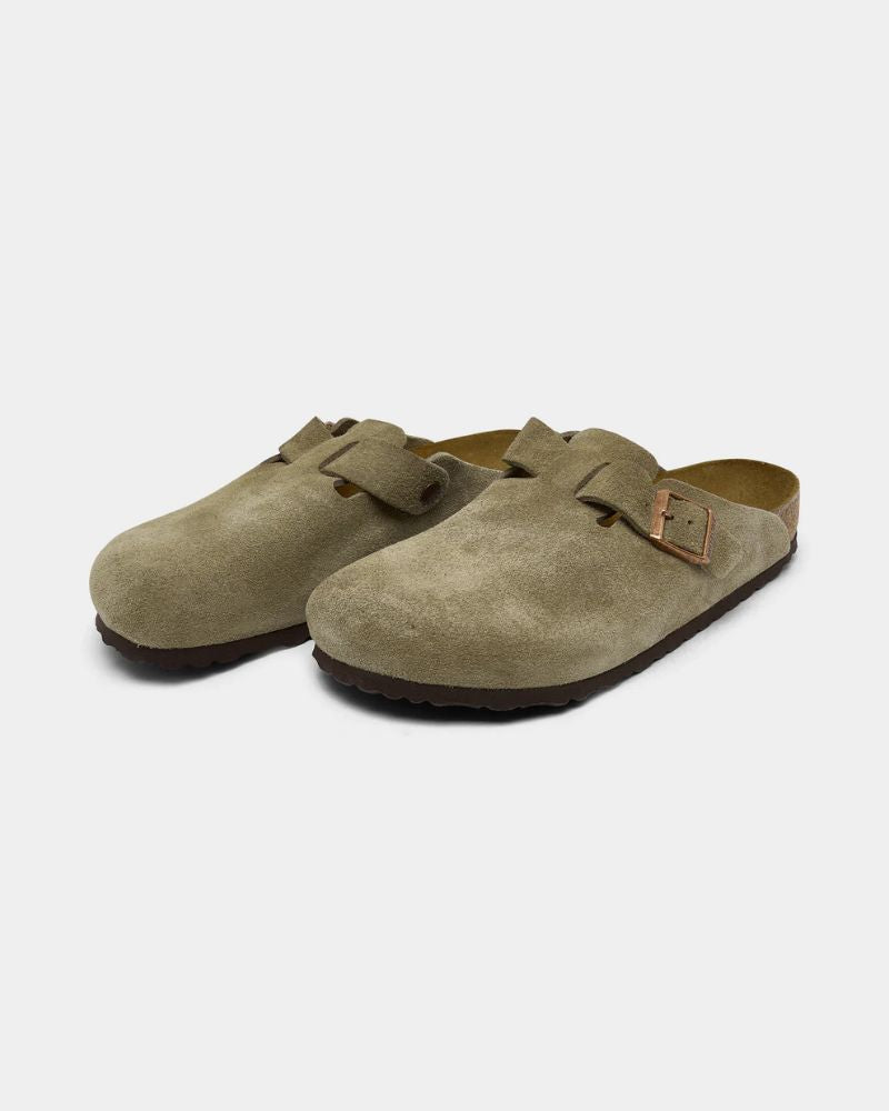 Birkenstock Boston Clogs for Women – Suede Slip-On Cork Footbed Shoes
