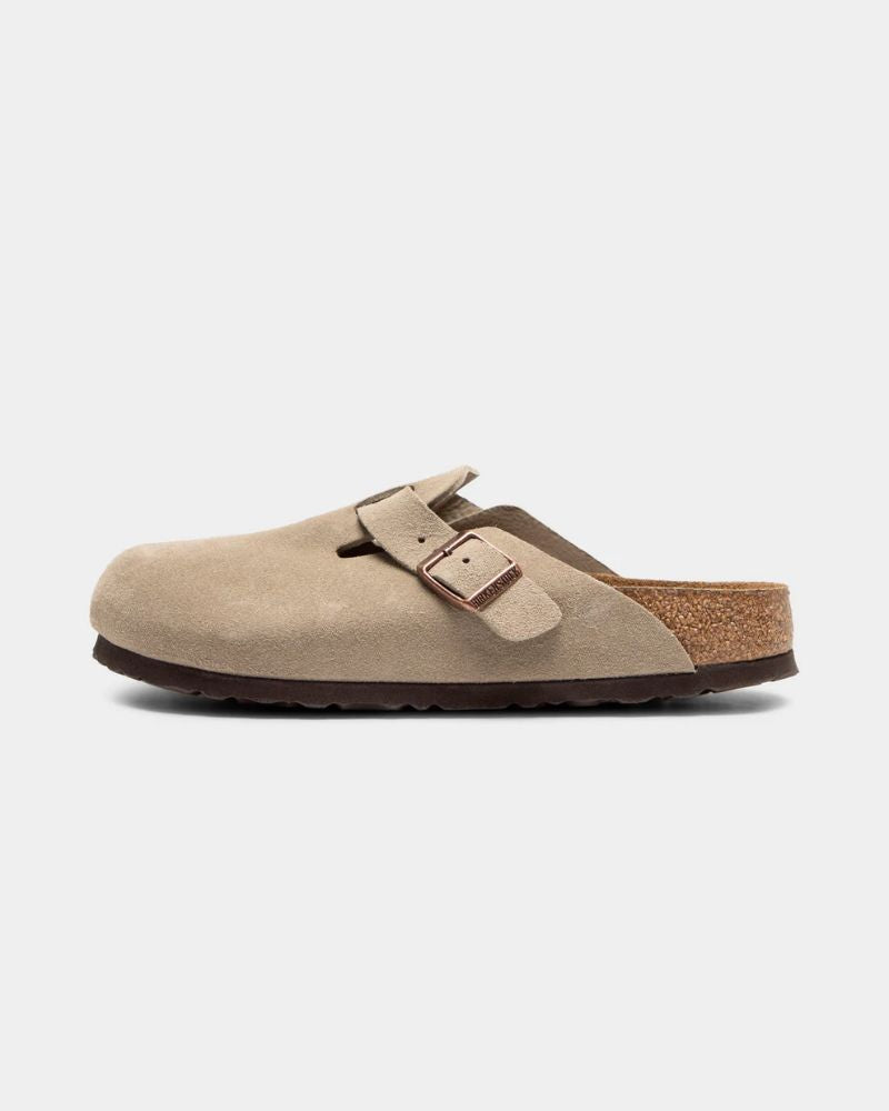 Birkenstock Boston Clogs for Women – Suede Slip-On Cork Footbed Shoes