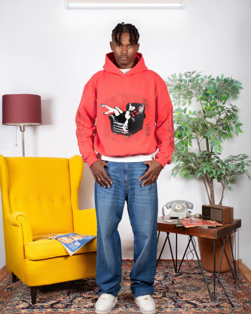 Unisex Heavyweight Graphic Hoodie – Bubblegum Pink