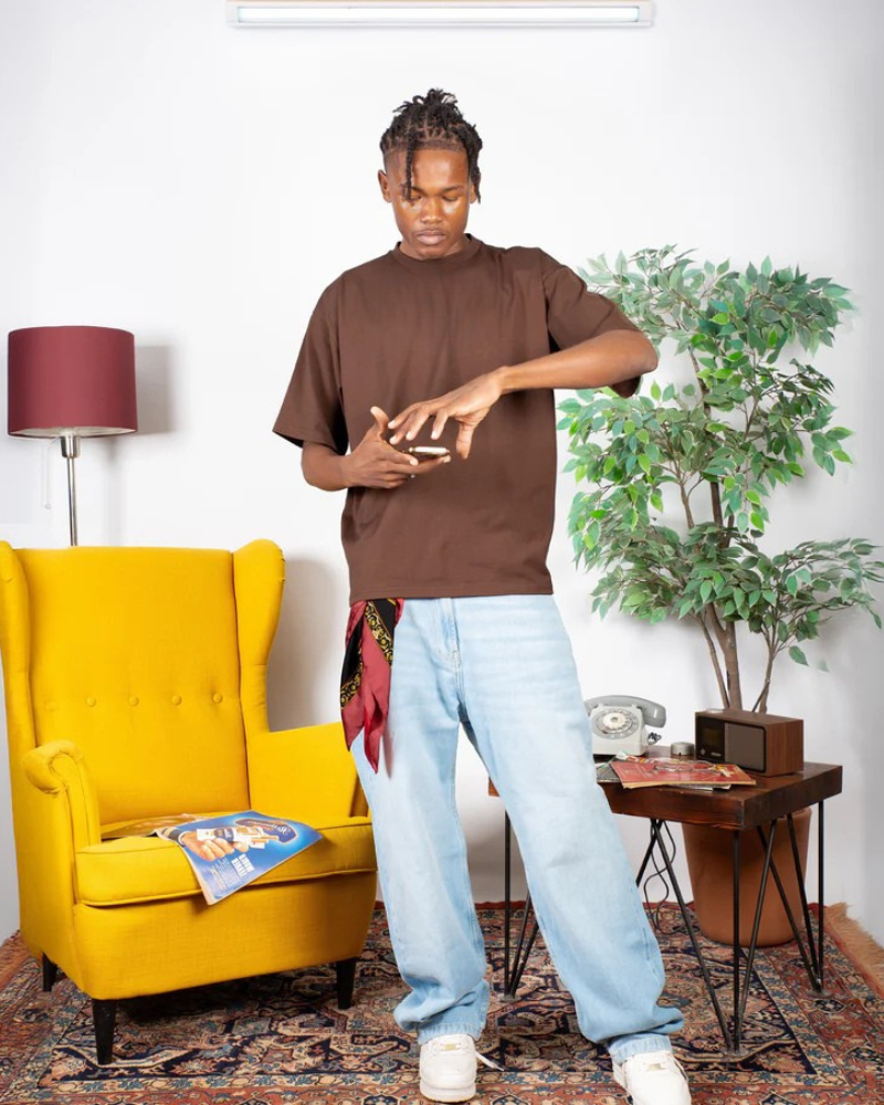 Unisex Oversized Cotton T-Shirt – Dark Brown