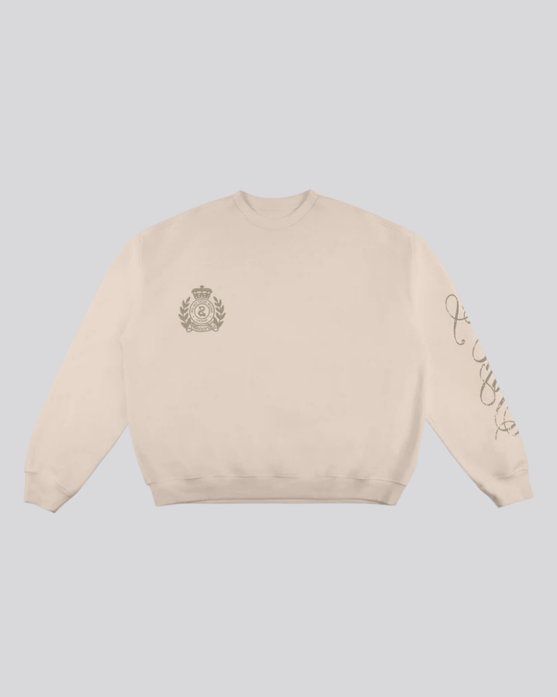 Unisex Oversized Graphic Crewneck Sweatshirt – Cream