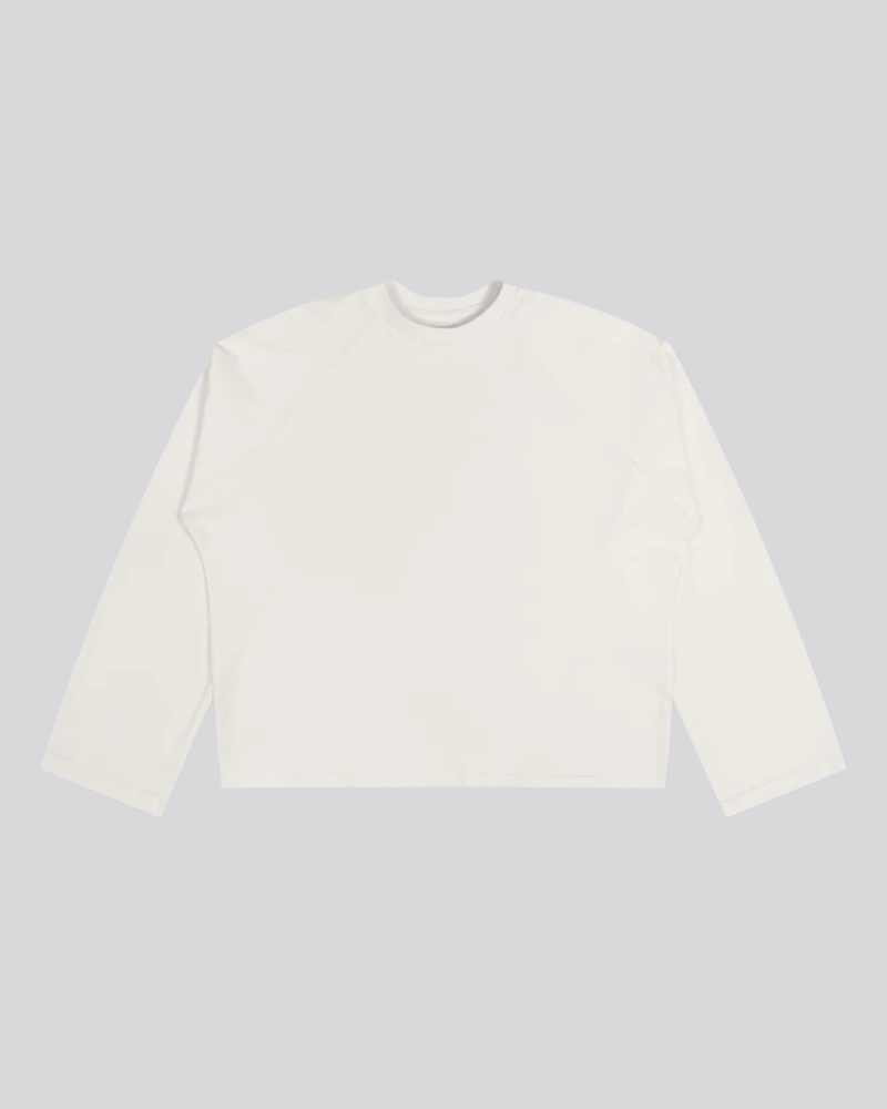 Unisex Raglan Long-Sleeve Cotton T-Shirt – Off-White