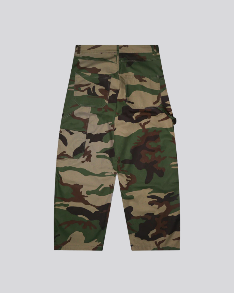 Unisex Baggy Camouflage Cargo Trousers – Military Green