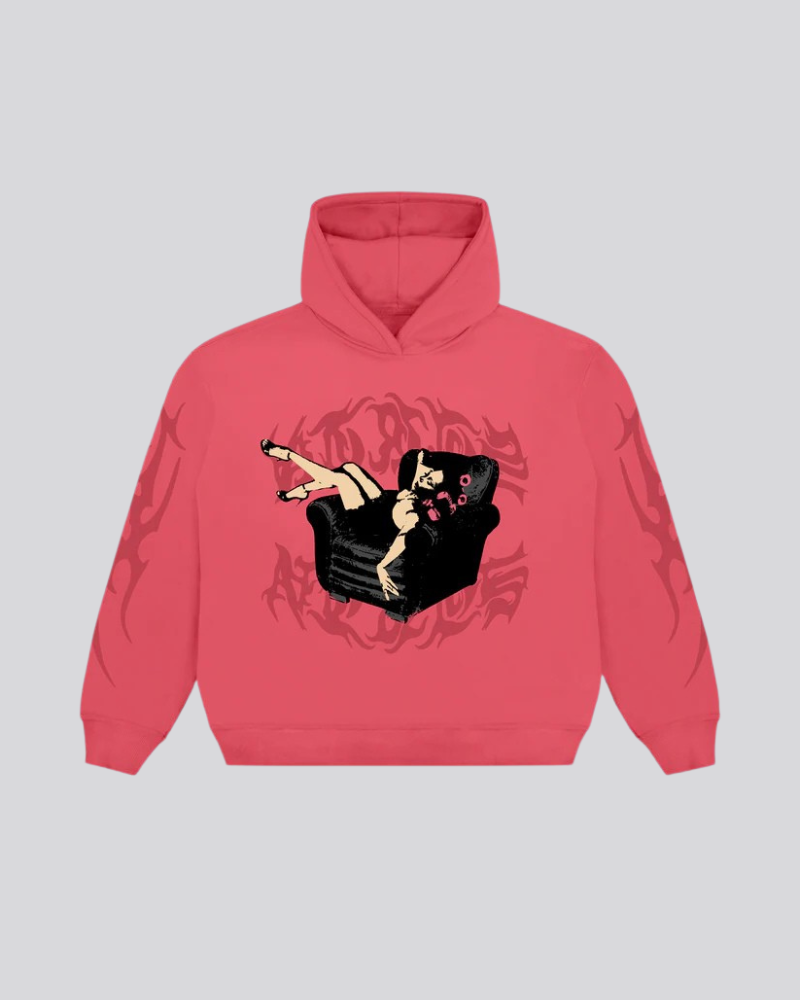 Unisex Heavyweight Graphic Hoodie – Bubblegum Pink