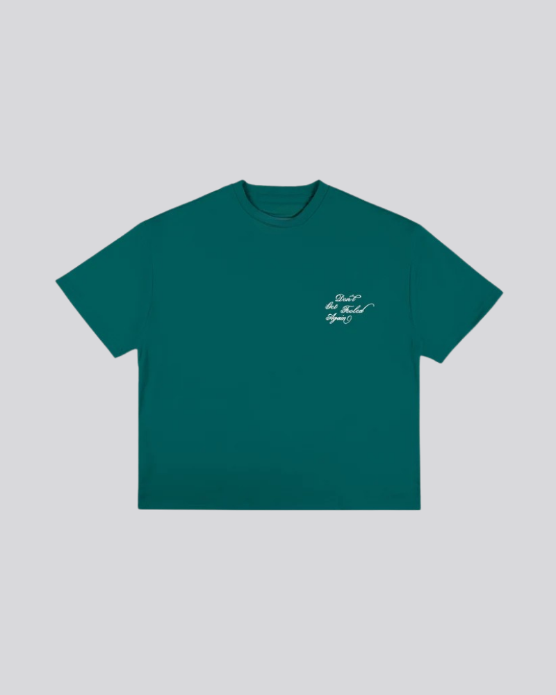 Unisex Oversized Graphic T-Shirt with Back Skeleton Illustration – Pine Green