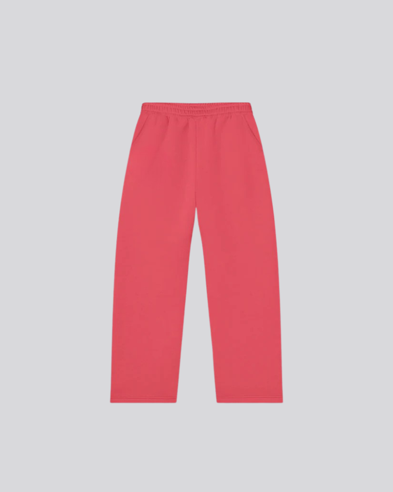 Unisex Wide-Leg Cotton Sweatpants – Bubblegum Pink
