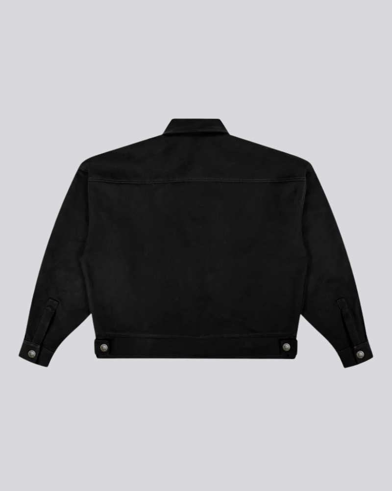 Unisex Fireman Clasp Cotton Canvas Jacket – Black