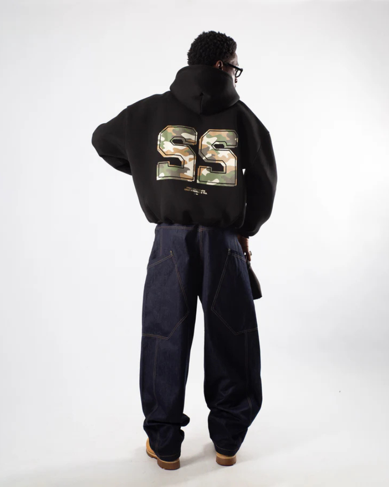 Unisex Heavyweight Full-Zip Graphic Hoodie – Black