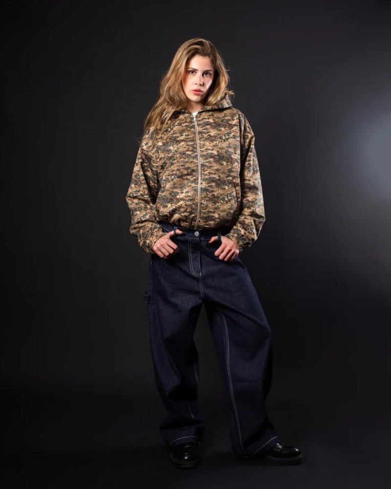 Unisex Digital Camouflage Zip-Up Hooded Jacket – Army Pixel