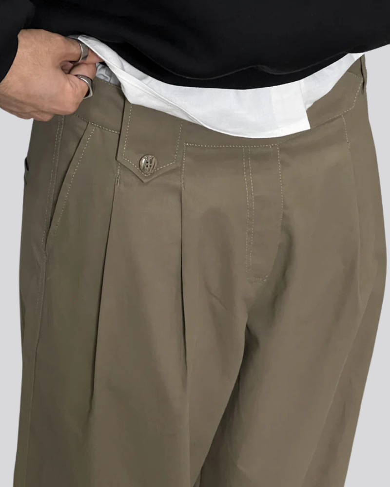 Unisex Wide-Leg Pleated Baggy Trousers