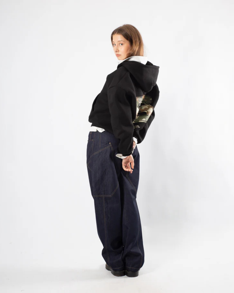 Unisex Heavyweight Full-Zip Graphic Hoodie – Black