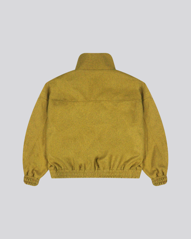 Women’s High-Neck Zip Jacket - Mustard Yellow - Wool Blend Outerwear