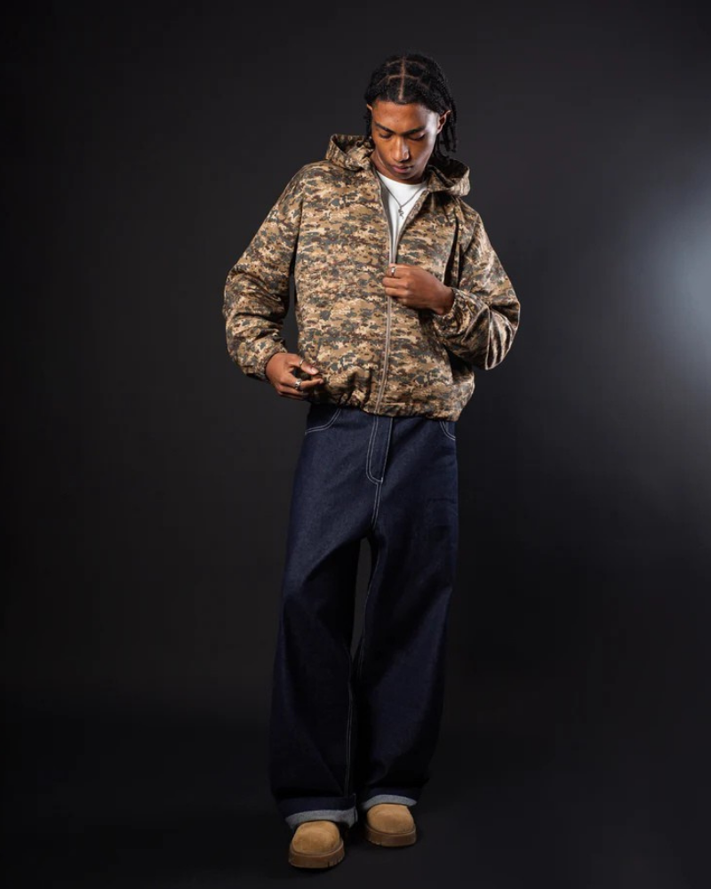 Unisex Digital Camouflage Zip-Up Hooded Jacket – Army Pixel