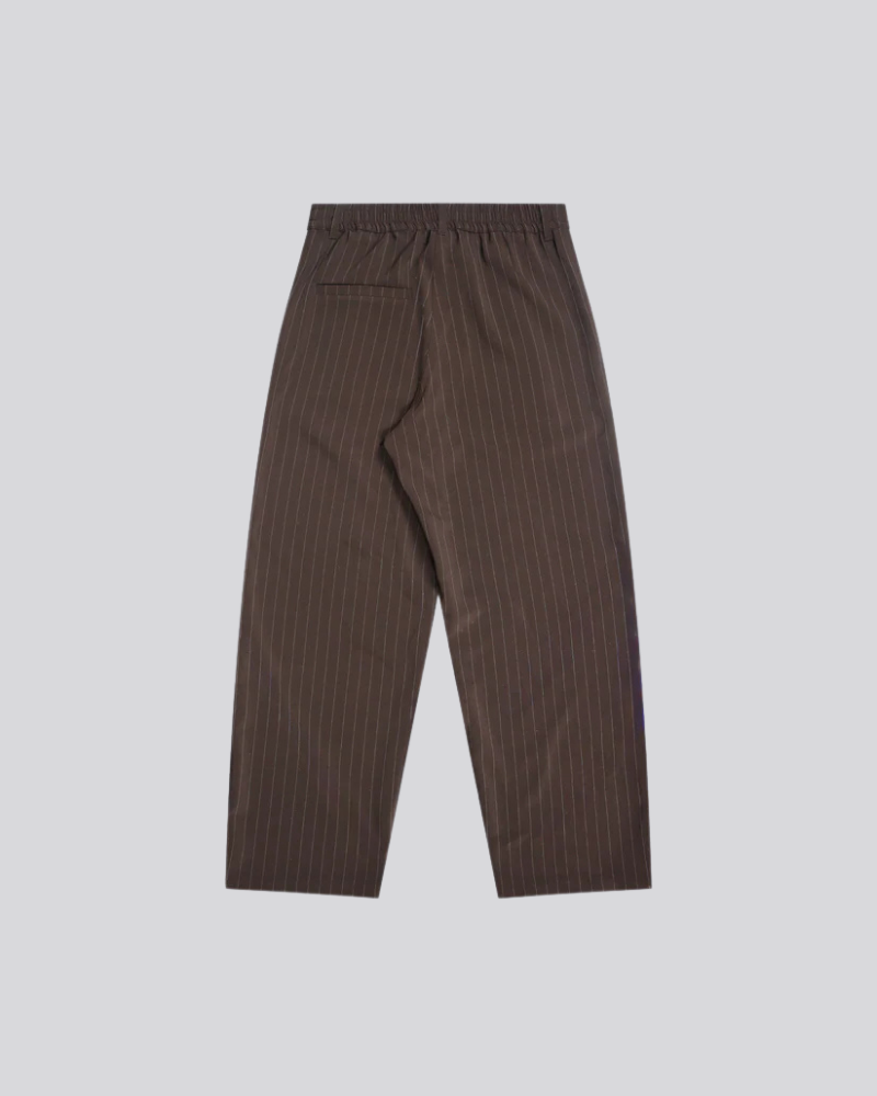 Men’s Wide-Leg Pinstripe Trousers with Elasticated Waist