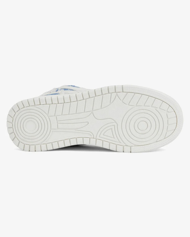 Low-Top Distressed Denim Sneakers with Star Applique