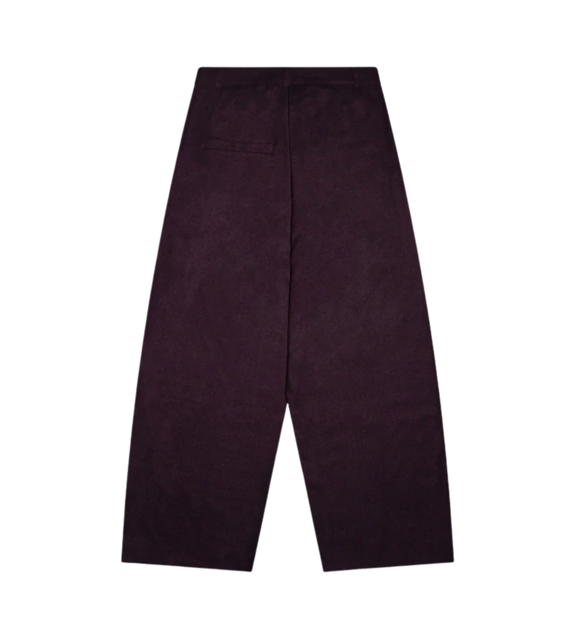 Unisex Wide-Leg Pleated Wool Trousers – Burgundy