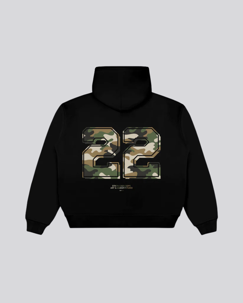 Unisex Heavyweight Full-Zip Graphic Hoodie – Black