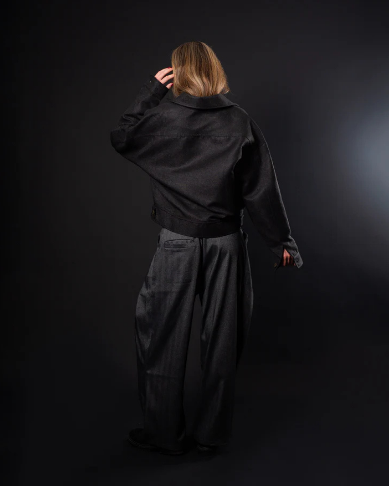 Unisex Fireman Clasp Cotton Canvas Jacket – Black