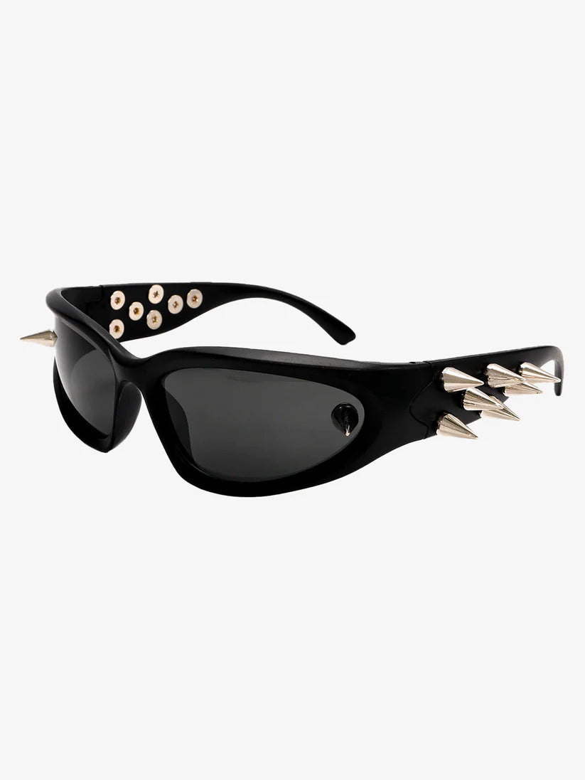 Silver Metallic Spike Embellished Sunglasses